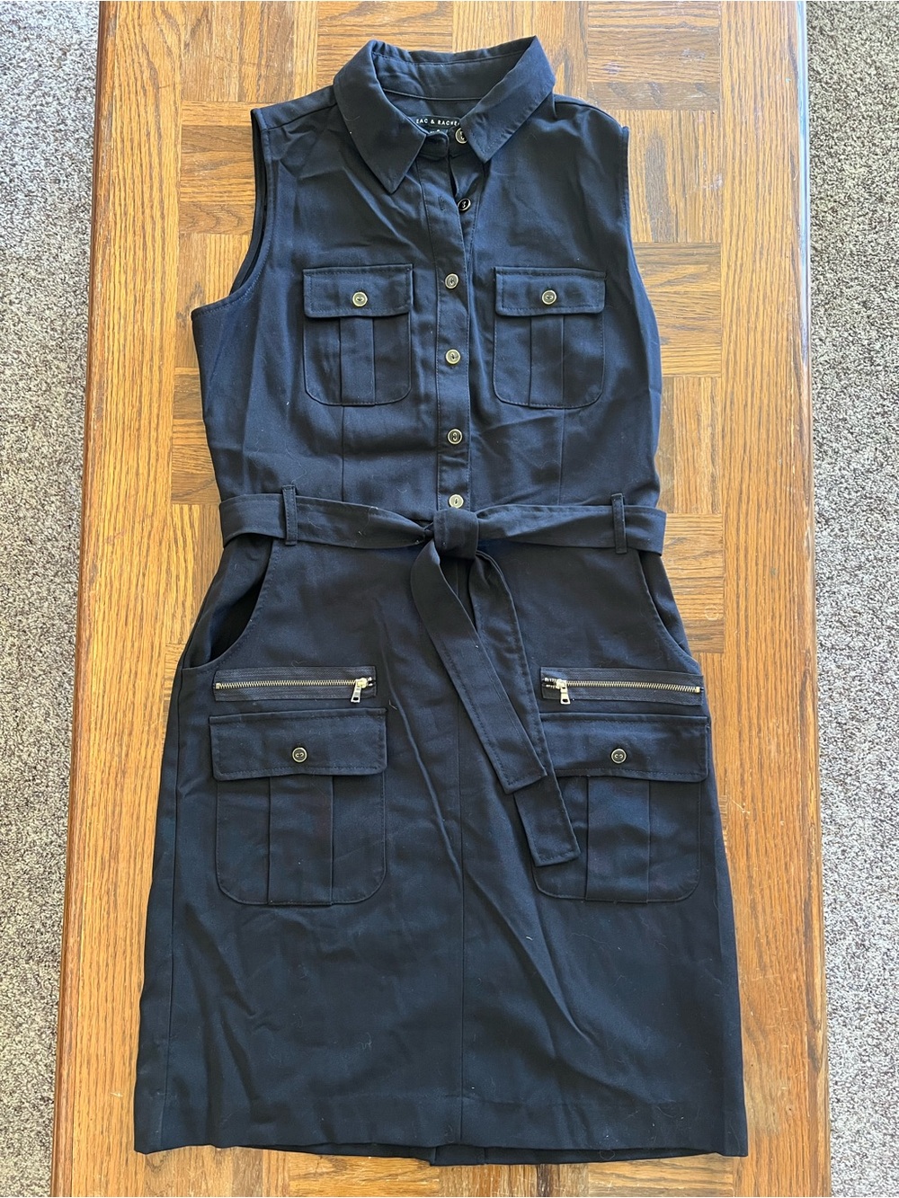Zac & Rachel Black Button-Front Blouse
